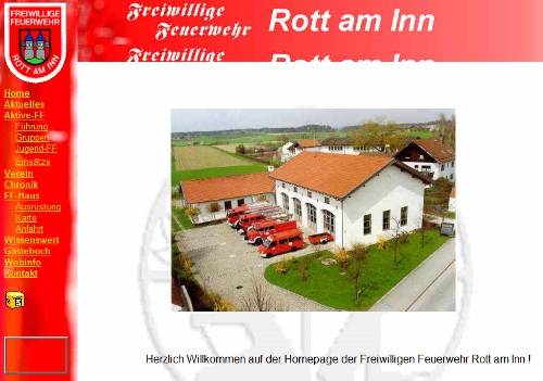 Screenshot Erste Homepage